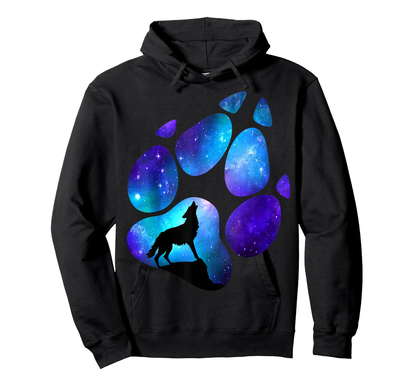 Wolf Paws Galaxy Wild Lone Wolves Stars Moon Wolf T-Shirt