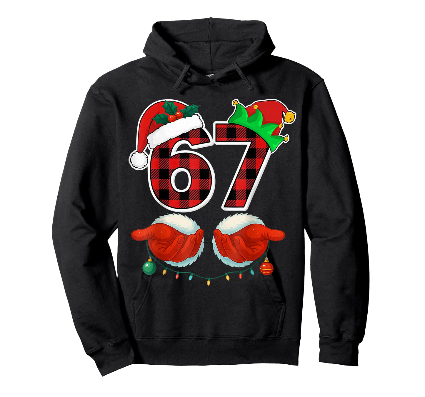 67 Meme Funny Christmas Red Plaid Xmas Pajamas Slang Kids T-Shirt