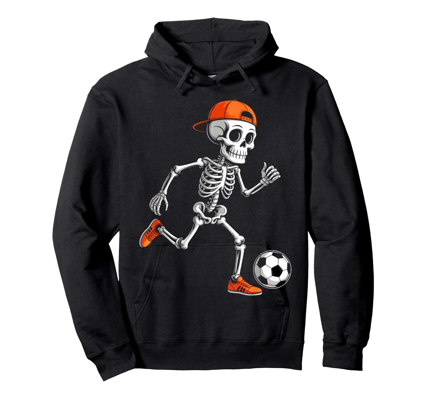 Skeleton Playing Soccer Boys Men Funny Halloween Costume T-Shirt
