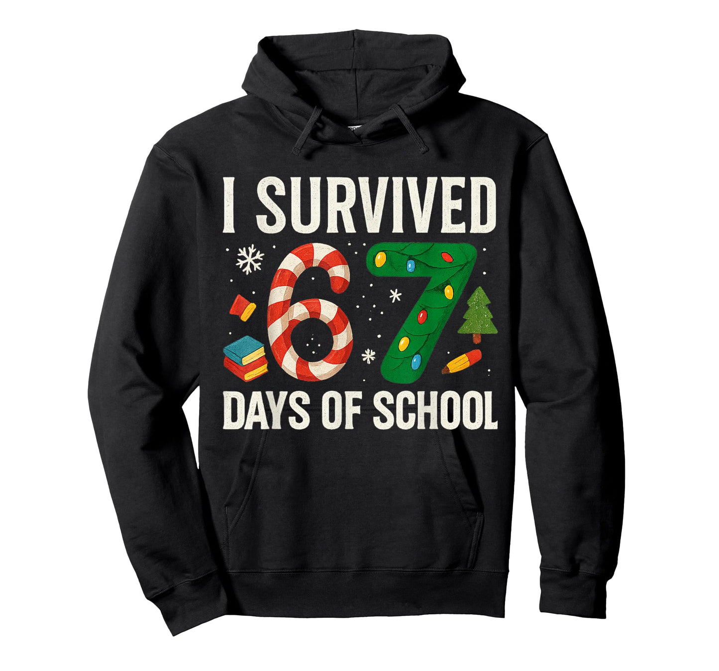 I Survived 67 Days of School Christmas Red Plaid for Student T-Shirt