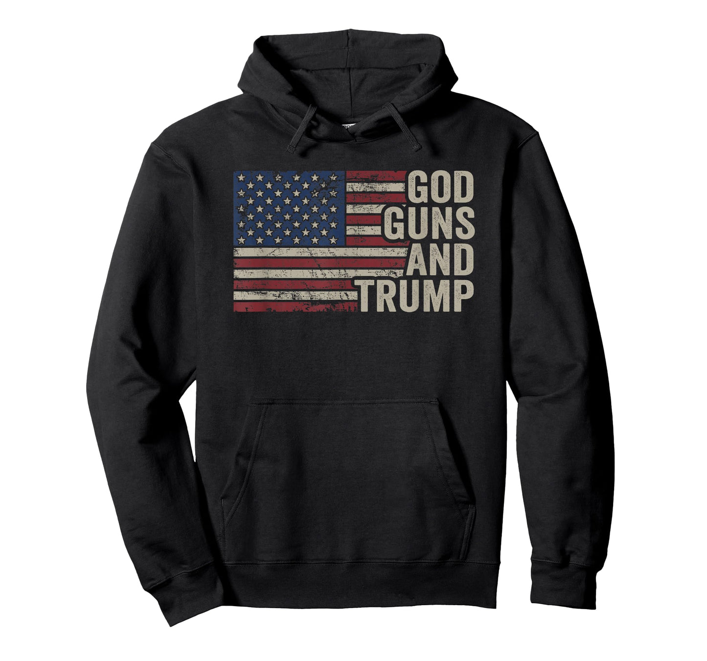 God Guns and Trump - Pro God Gun Funny Republican USA Flag T-Shirt