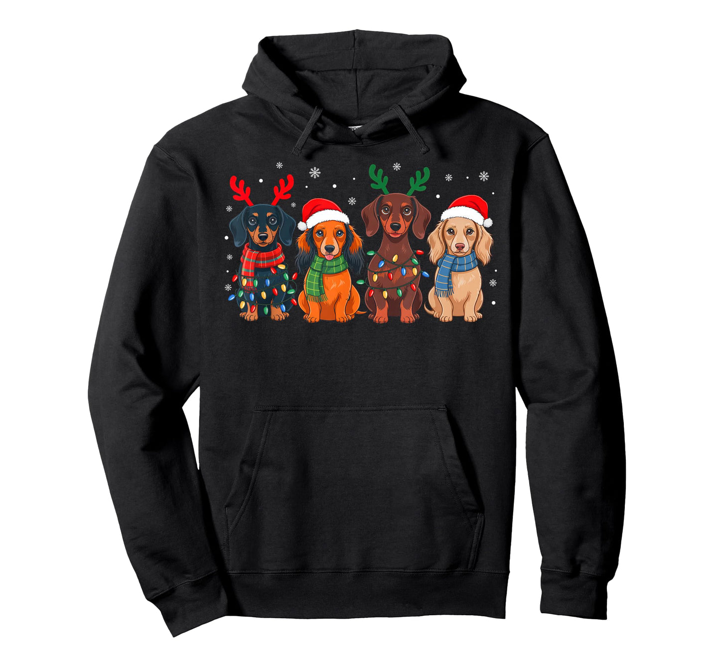 Dachshund Christmas Santa Reindeer Xmas Pajamas Dog Lover T-Shirt