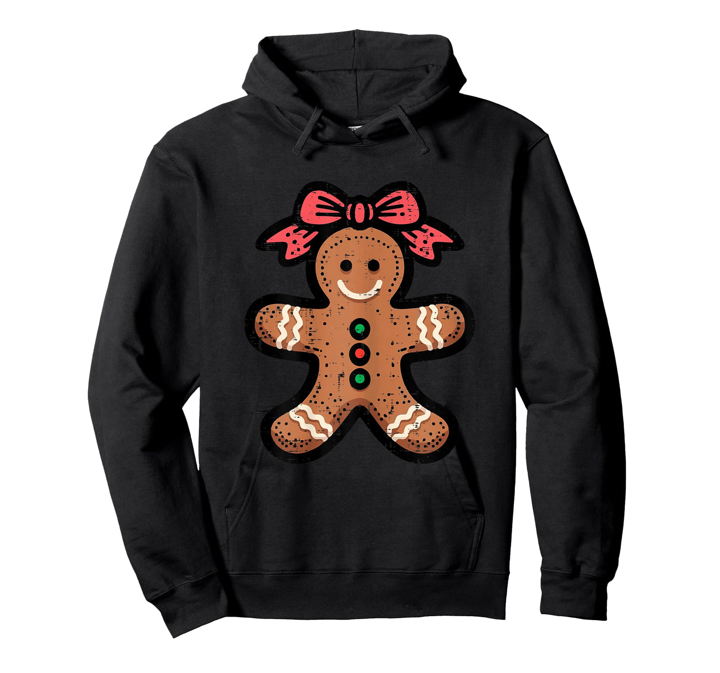 Christmas Gingerbread Girl Ribbon Cute Xmas Girls Kids Women T-Shirt