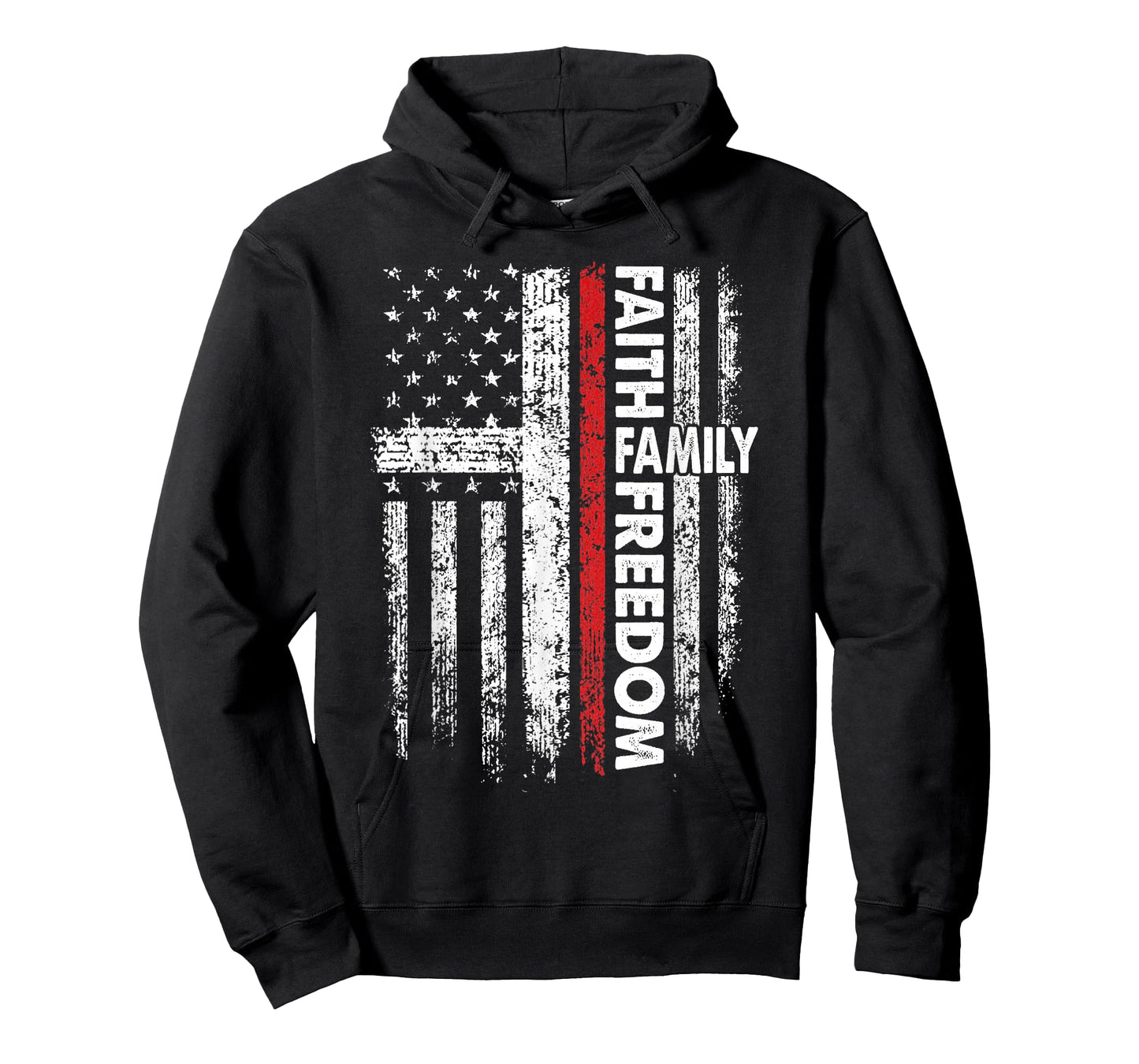 Faith Family Freedom Patriotic Christian Vintage USA Flag T-Shirt
