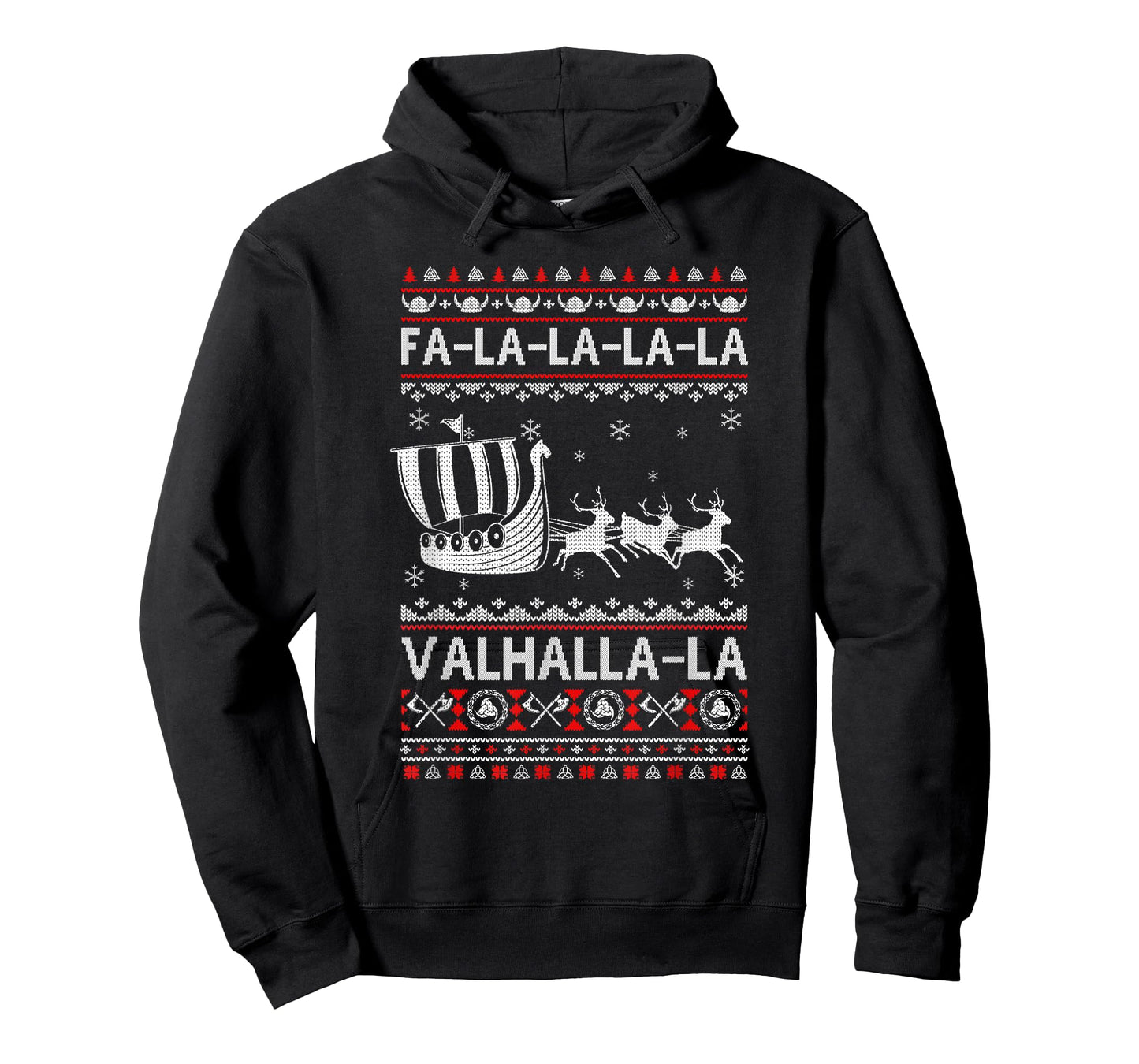 FA La La Valhalla Viking Ship Christmas Xmas Ugly Sweater T-Shirt