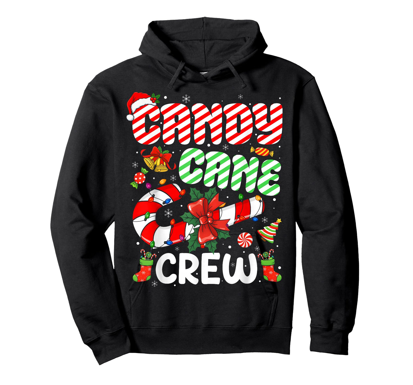 Candy Cane Crew Christmas Funny Xmas Matching Family Pajamas T-Shirt