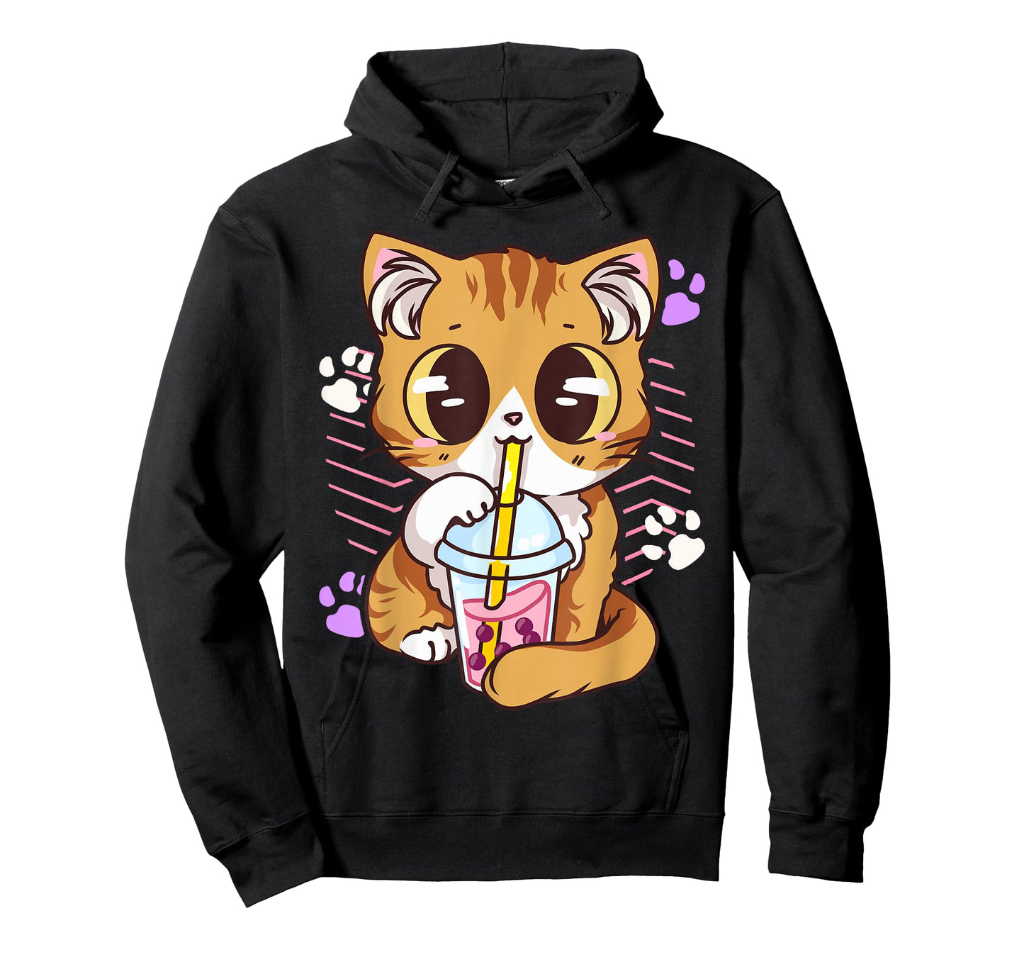 Cute Kawaii Cat Boba Bubble Milk Tea Anime Neko Kitten T-Shirt
