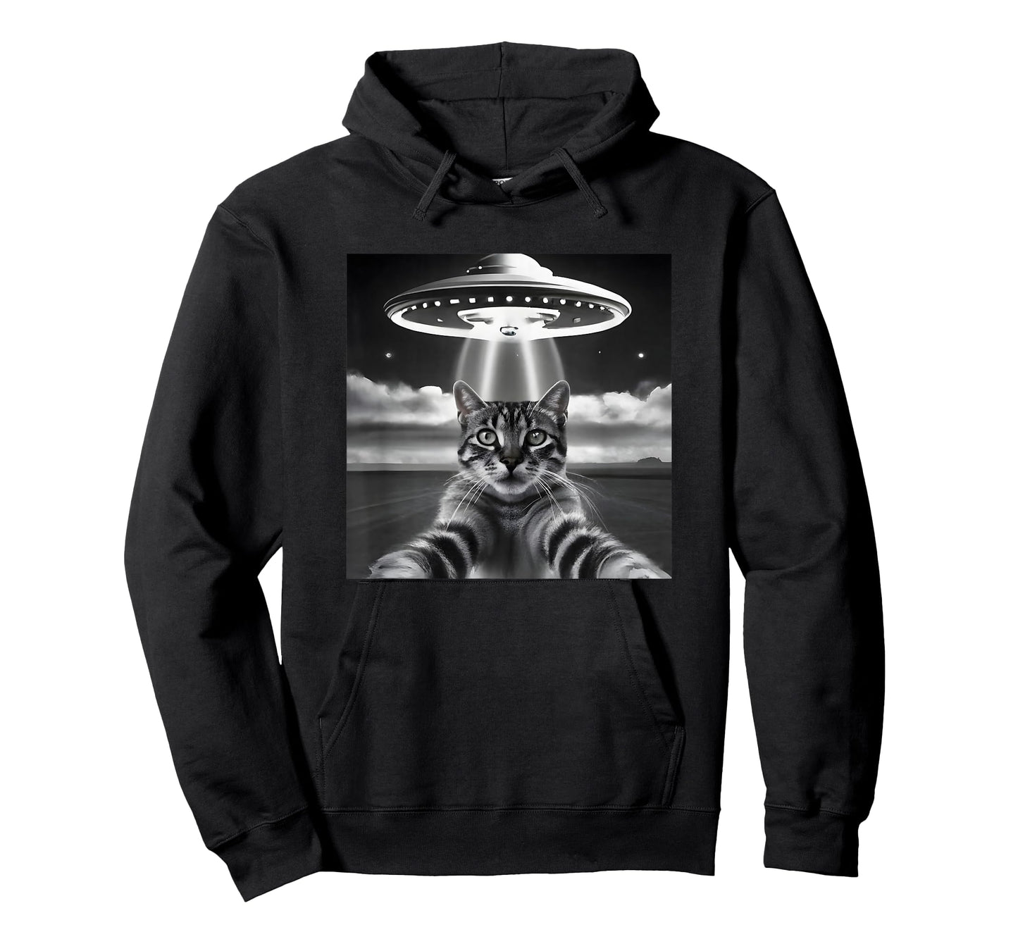 Cat UFO Selfie Funny Alien Invasion Retro Classic Photo T-Shirt