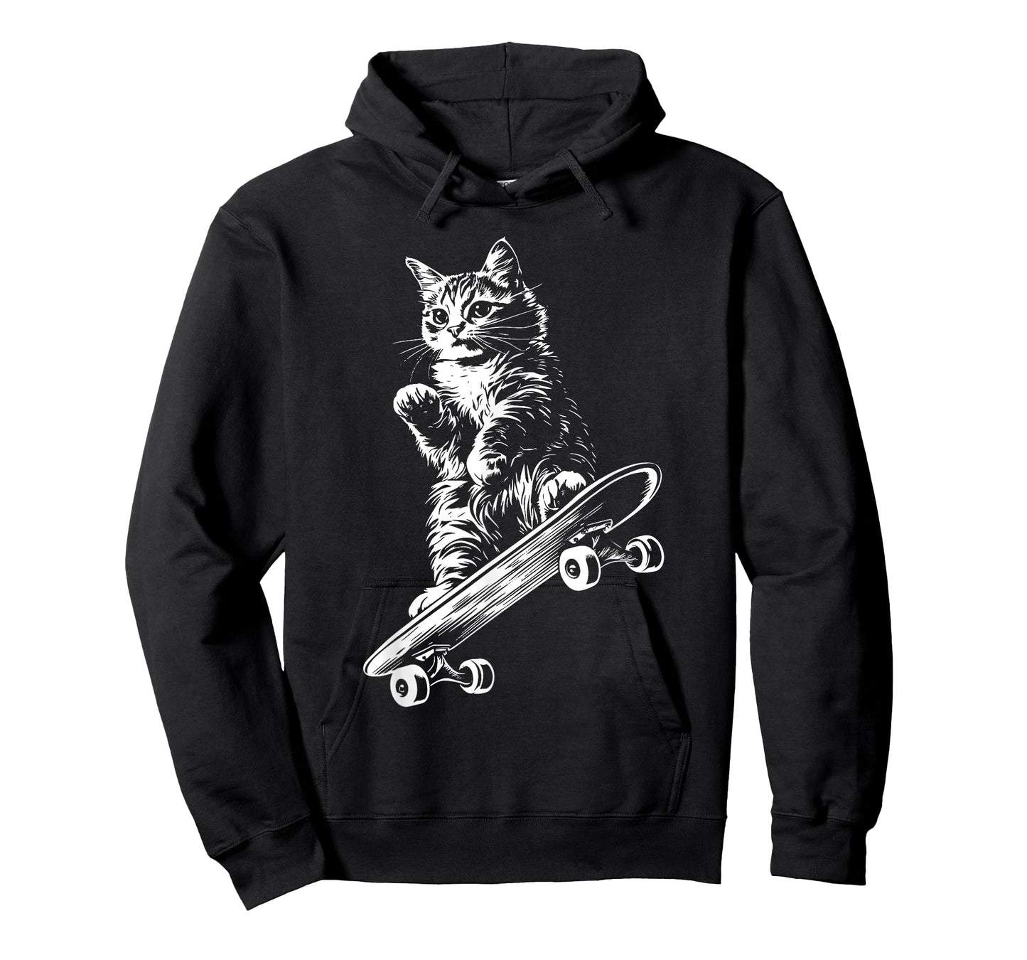 Funny Cat Skateboard Skater Graphic T-Shirt