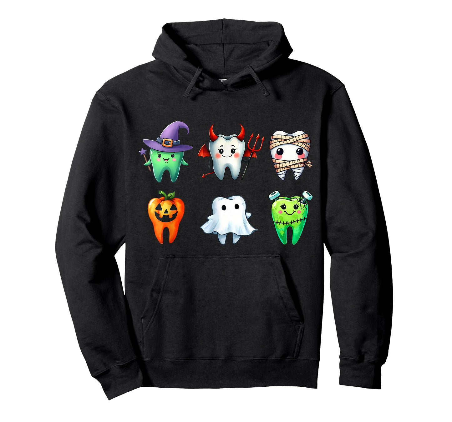 Teeth Ghost Pumpkin Witch Cute Dental Halloween Dentist T-Shirt