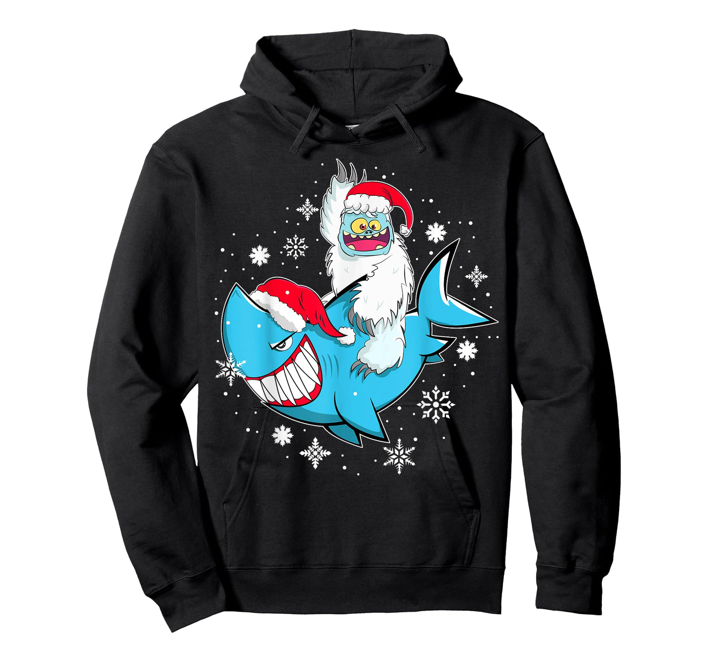 Yeti To Party Shark Santa Hat Christmas Pajama Xmas Gift T-Shirt
