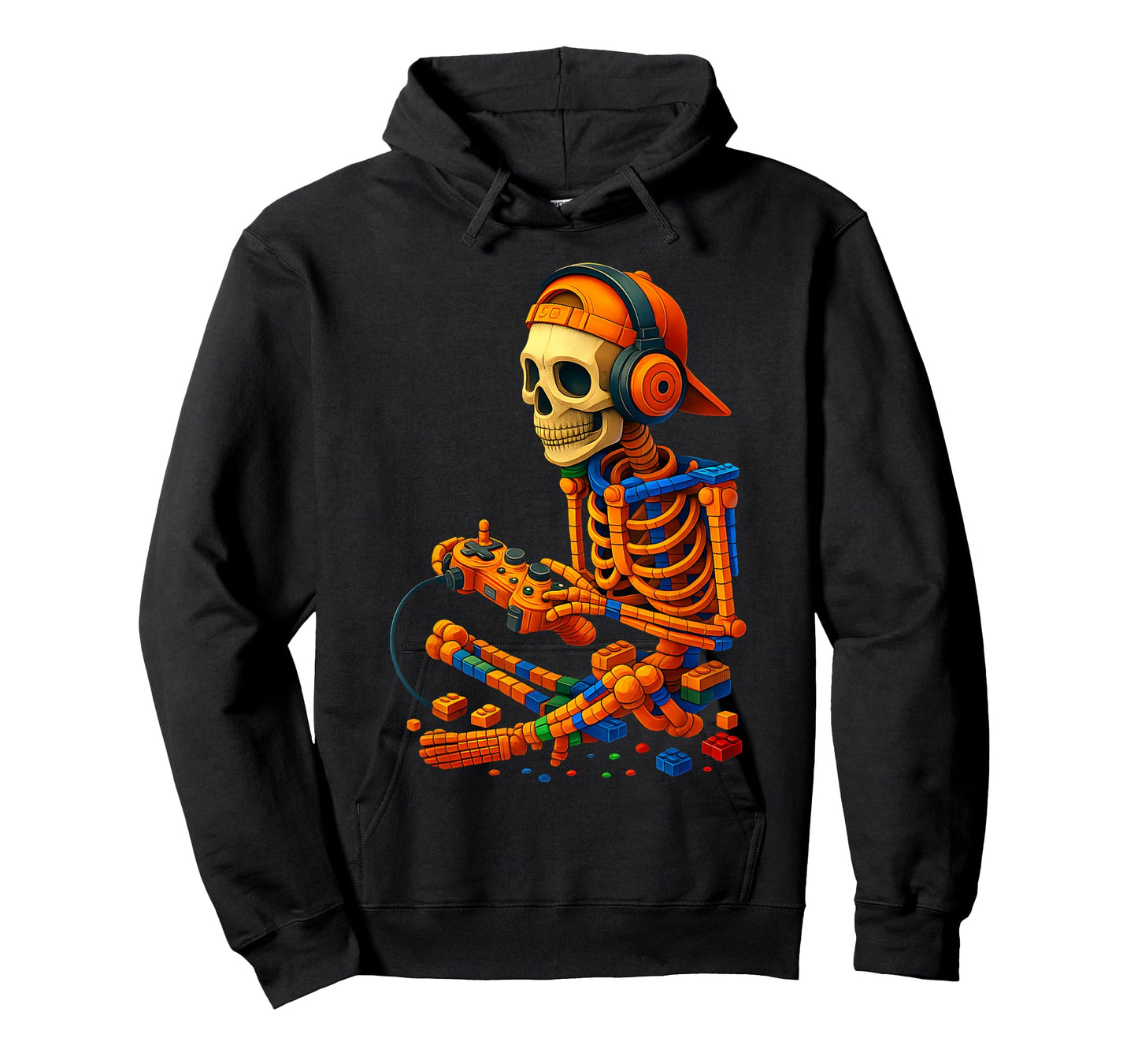 Halloween Skeleton Gamer Video Gaming Master Builder Boys T-Shirt