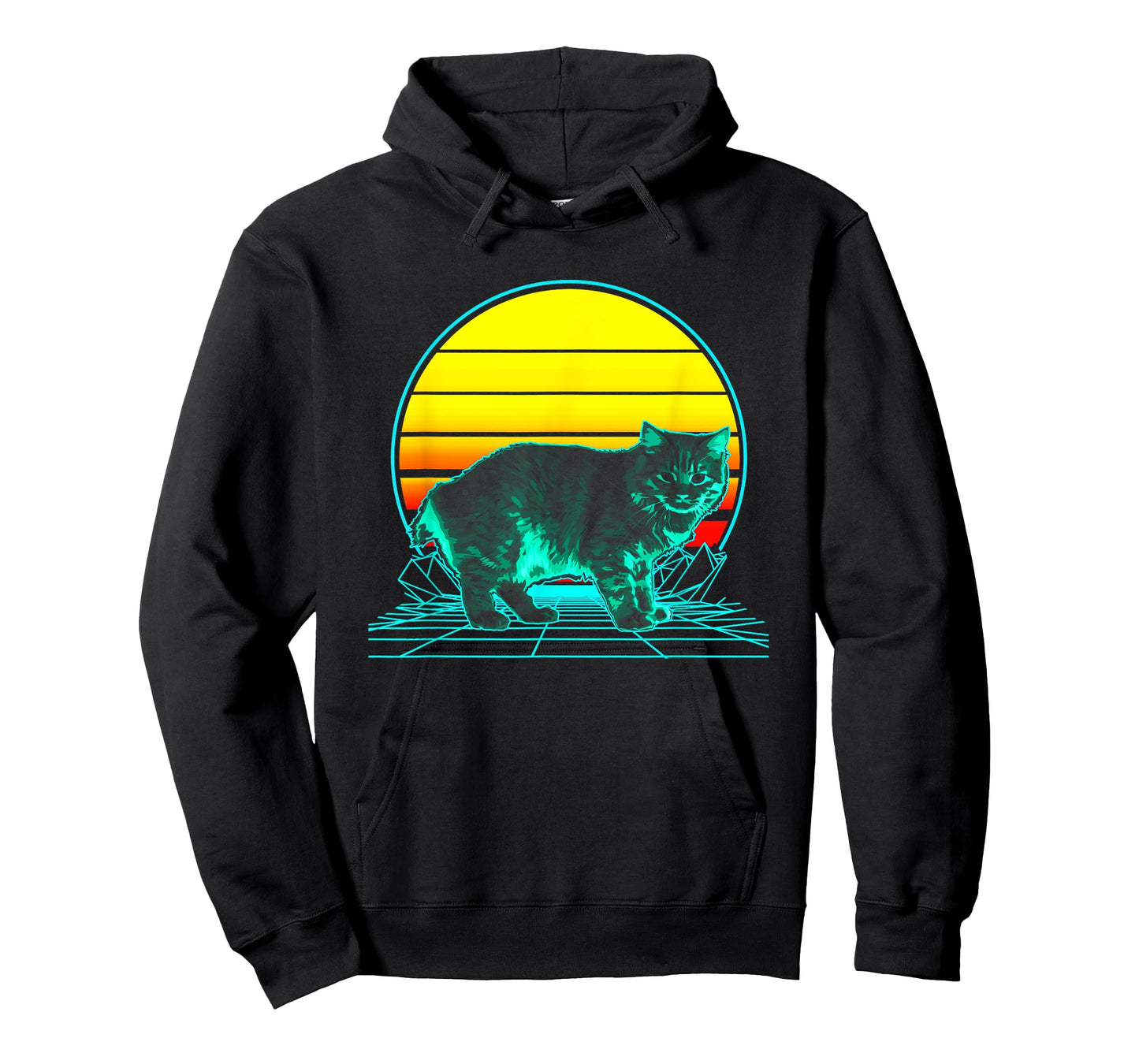 Retro Manx Cat Vaporwave T-Shirt