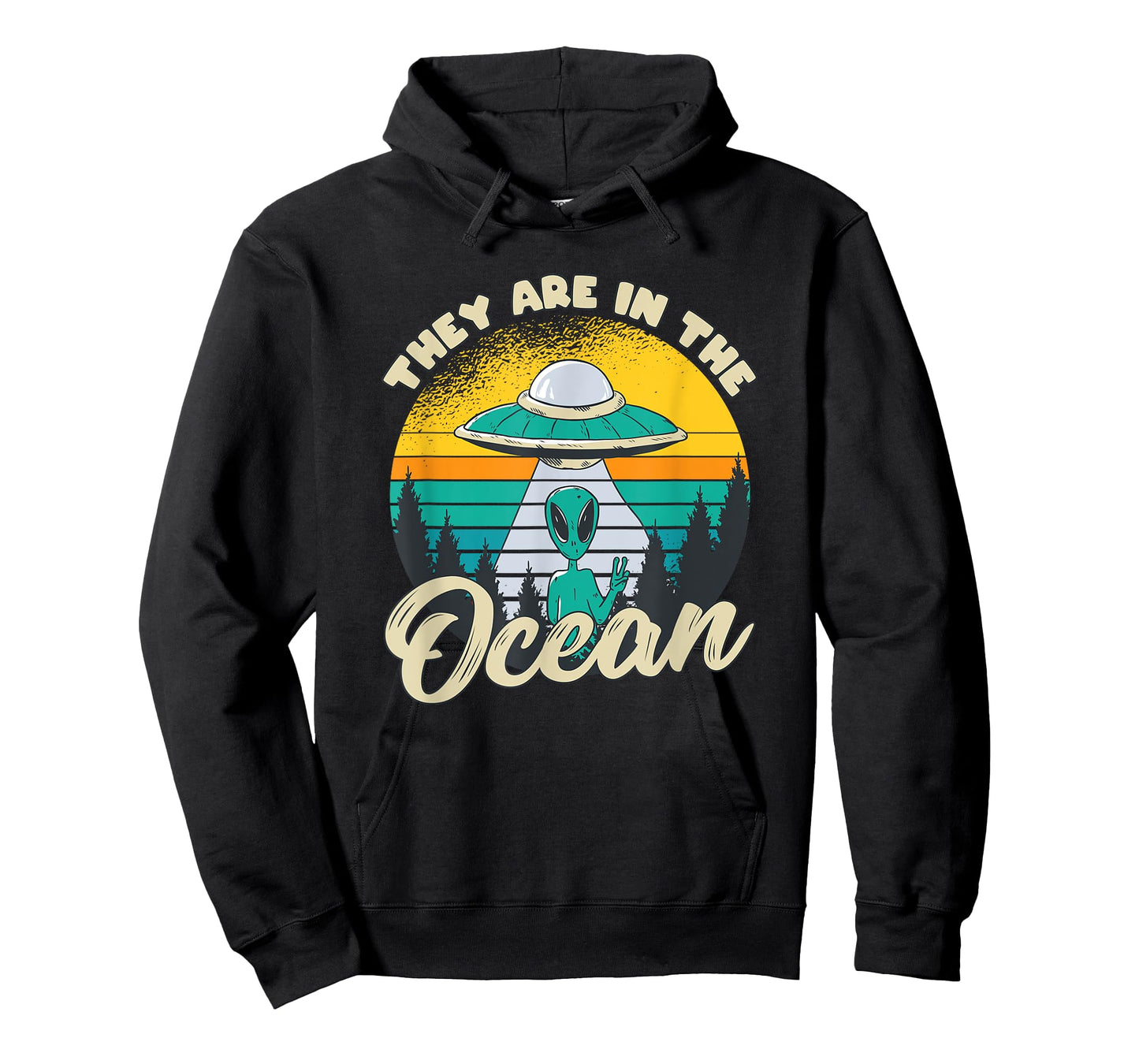 Retro Alien Abduction They Are In The Ocean Ufo Sighting T-Shirt