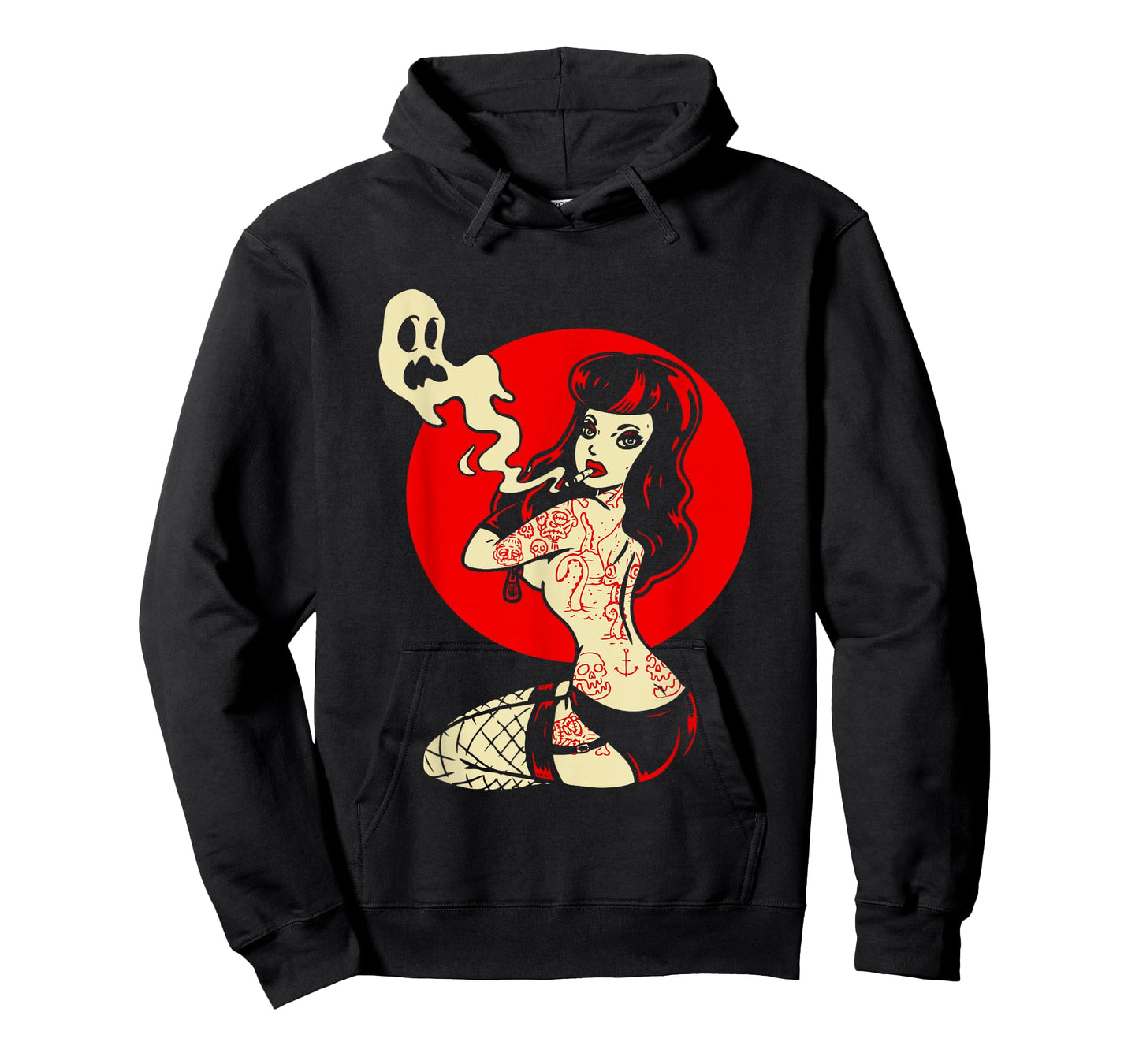 Horror Pinup Sexy Goth Girl Burlesque - Psychobilly Punk Art T-Shirt