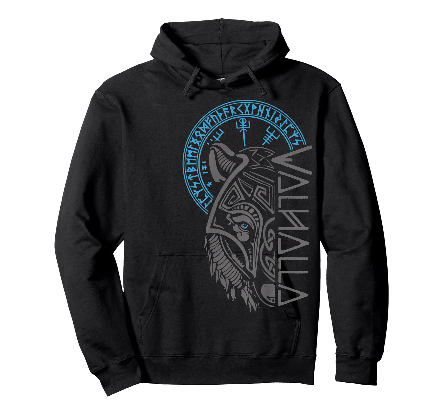 Valhalla Wolf Mask Odin Runes Norse Compass Viking T-Shirt