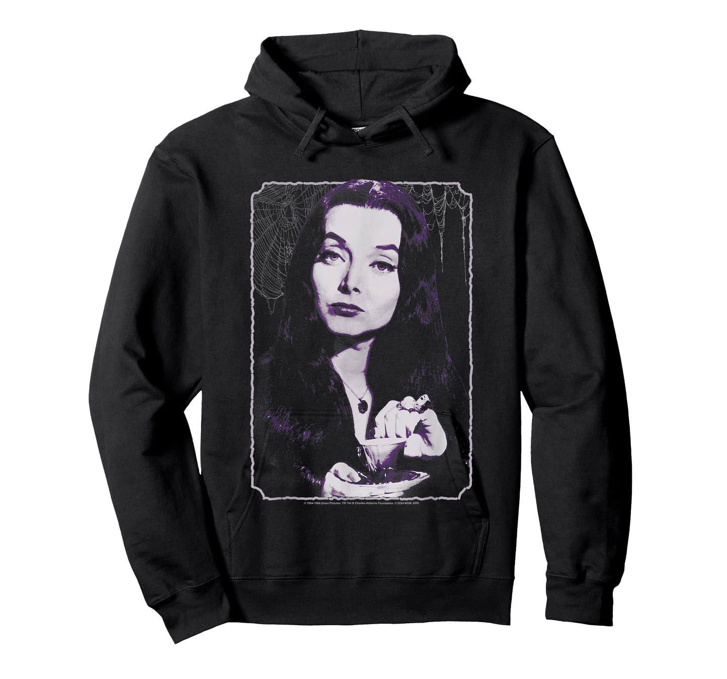 The Addams Family Morticia Drinking Tea Vintage Portrait T-Shirt