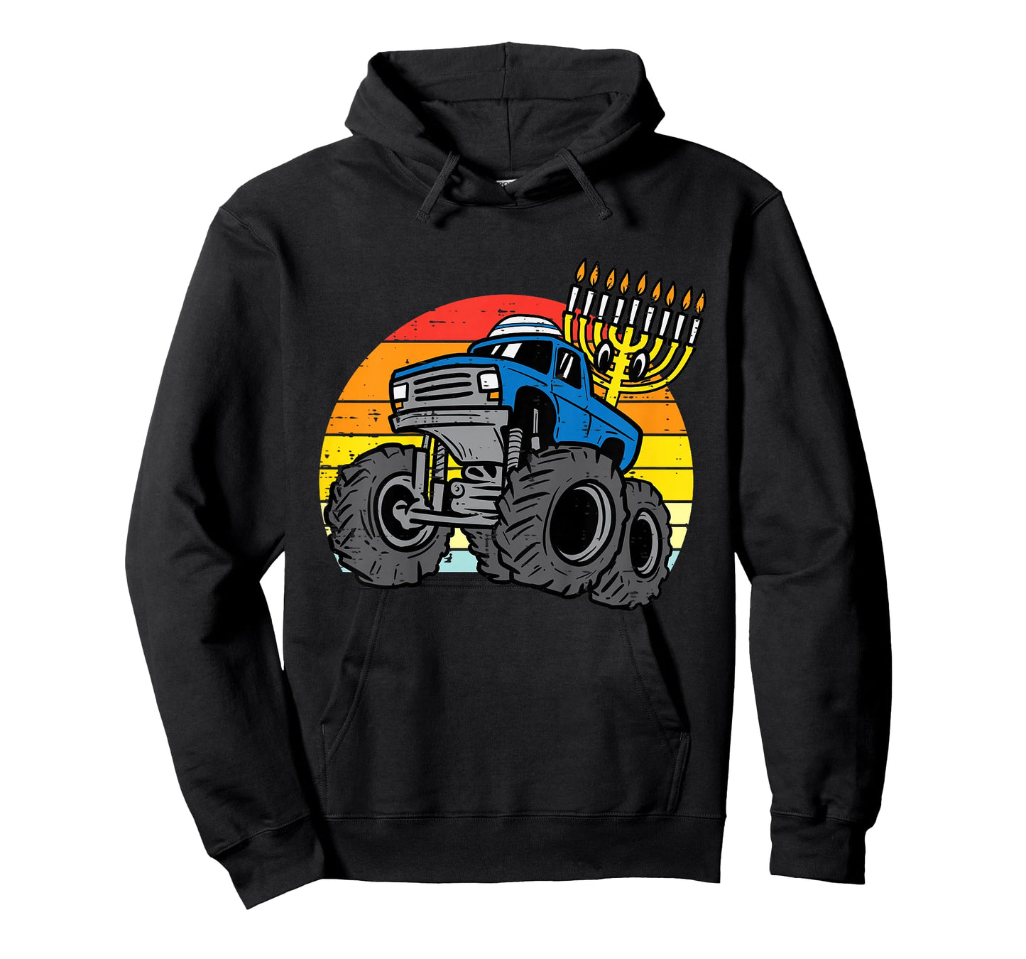 Kids Hanukkah Monster Truck Chanukah Jewish Toddler Boys Kids T-Shirt