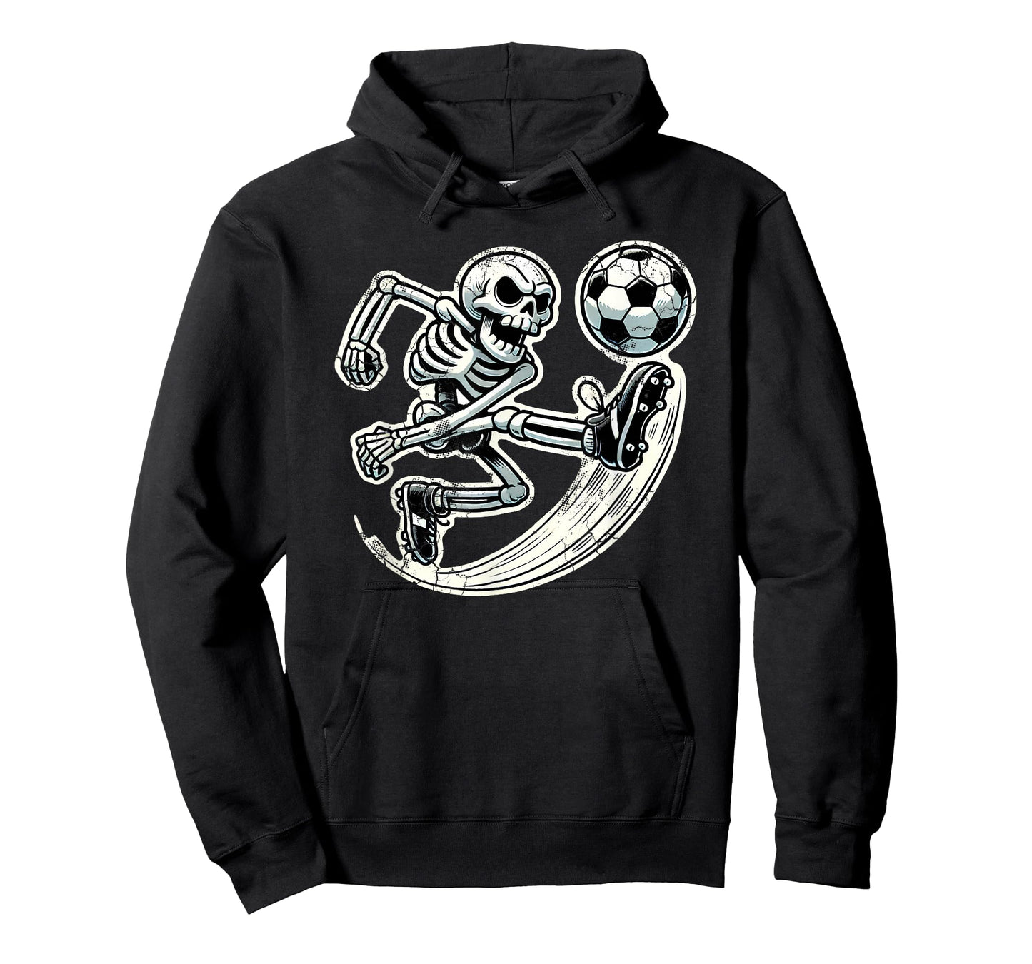 Halloween Skeleton Soccer Player Spooky Kicking Action T-Shirt