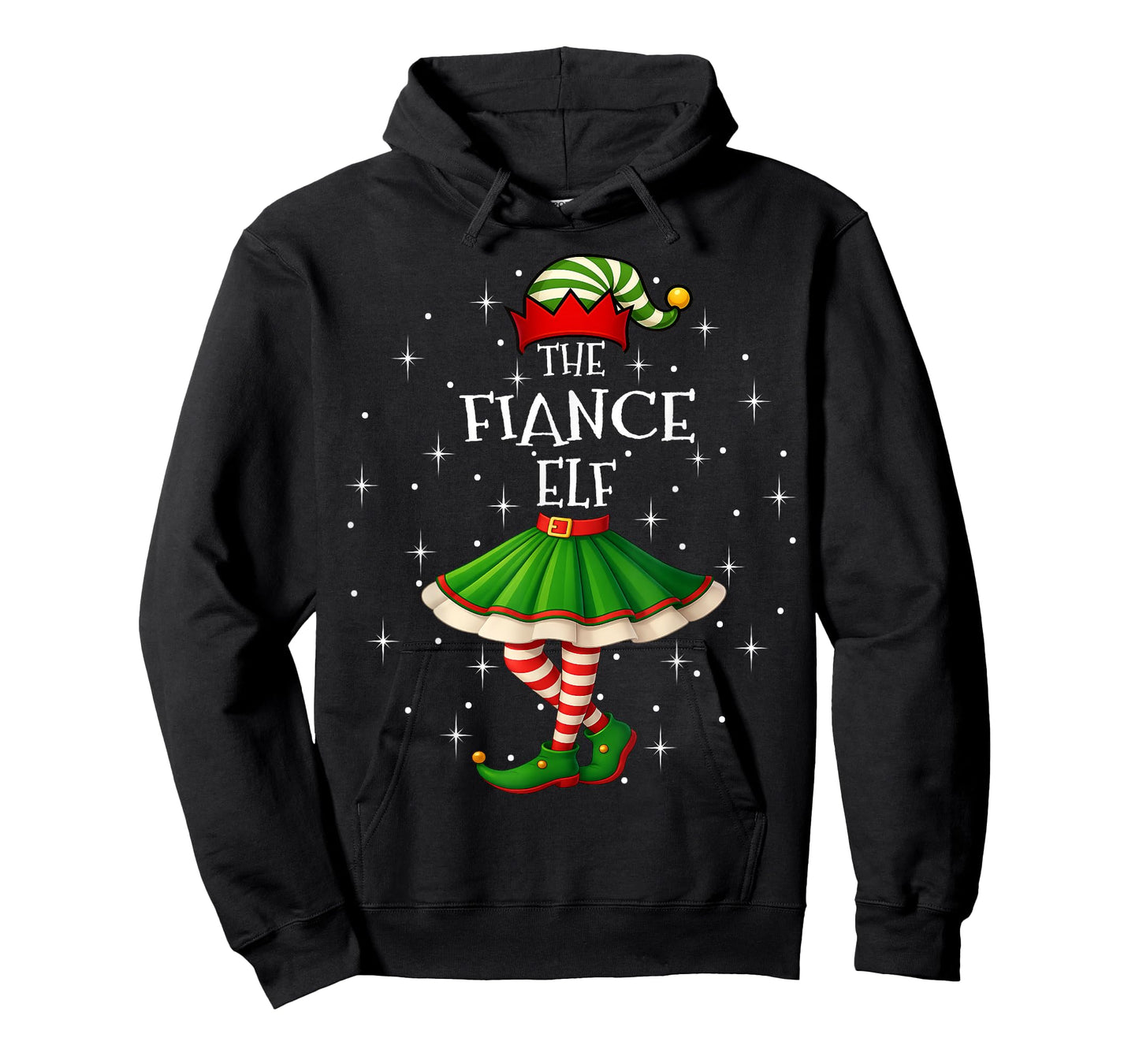 Fiance Elf Christmas Family Matching Women Girls Xmas Party T-Shirt