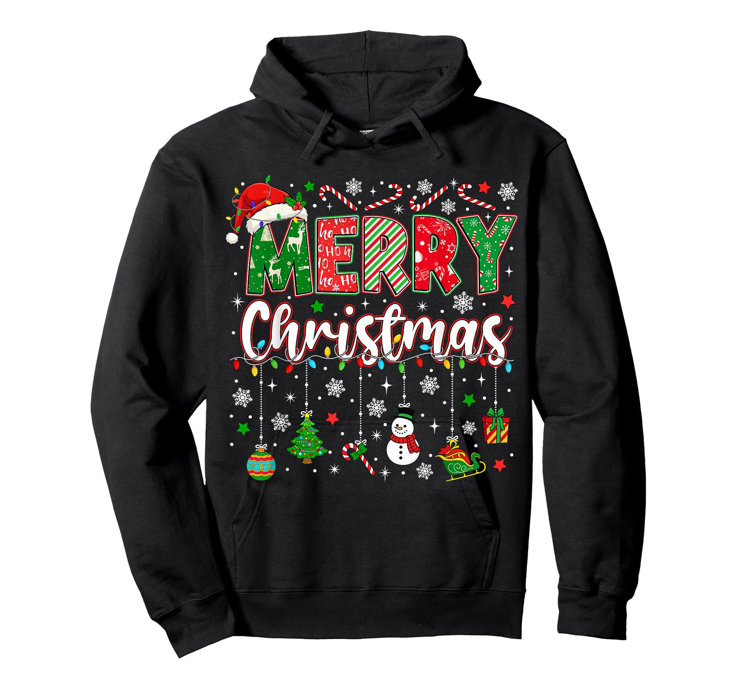 Merry Christmas Red Santa Hat Reindeer Xmas Matching Family T-Shirt