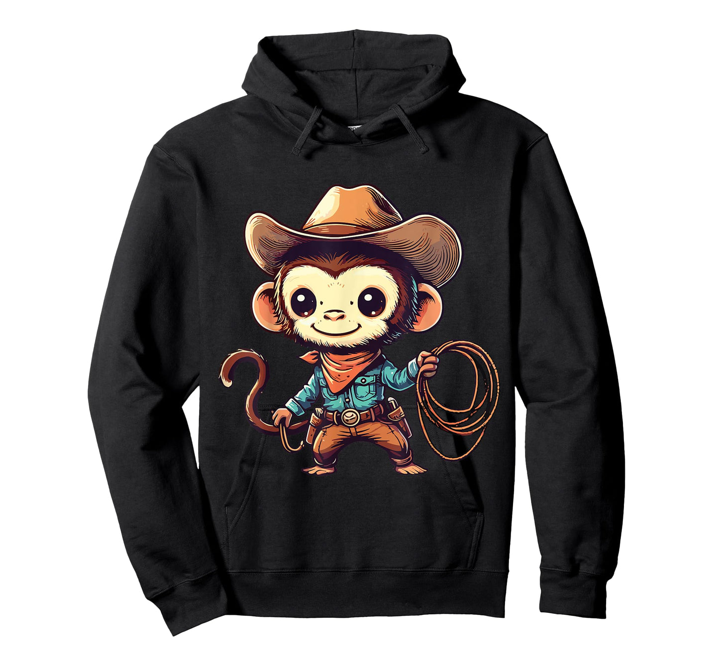 Western Rodeo Cowboy Outfit Hat Monkey Texas Animals T-Shirt