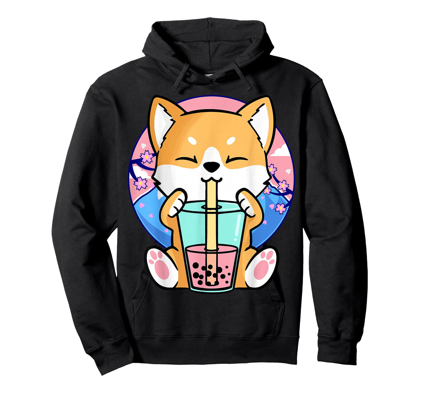 Kawaii Corgi Dog Bubble Tea Boba Anime Neko Japanese Kids T-Shirt Small