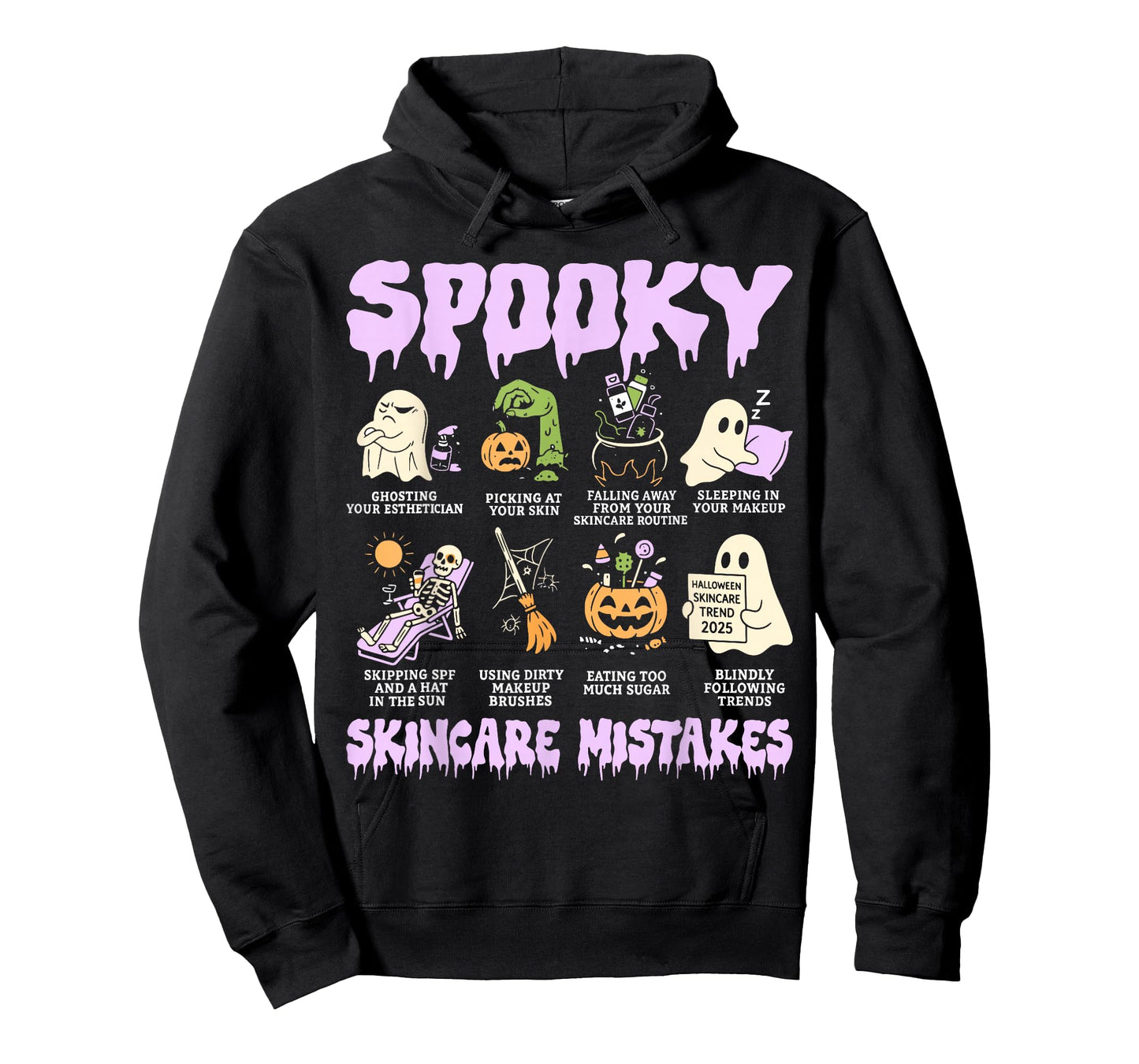 Spooky Skincare Mistakes Funny Halloween Beauty Gift T-Shirt
