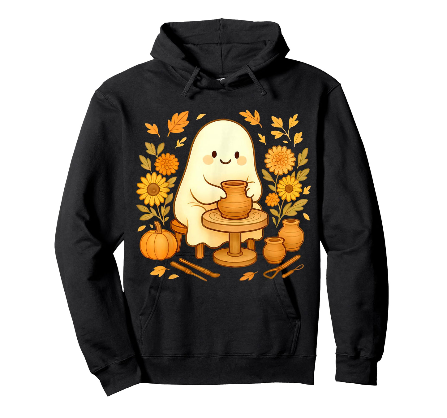 Halloween Ghost Pottery Fall Ceramic Artist Pumpkins Autumn T-Shirt