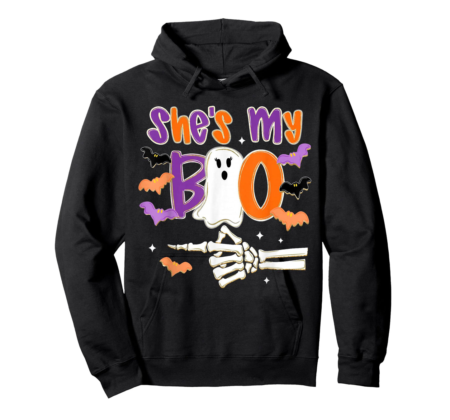 Halloween She's My Boo Funny Ghost Skeleton Spooky Couples T-Shirt