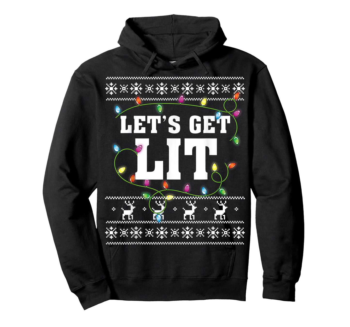 Christmas Shirt Men Women Kids Let's Get Lit Christmas T-Shirt