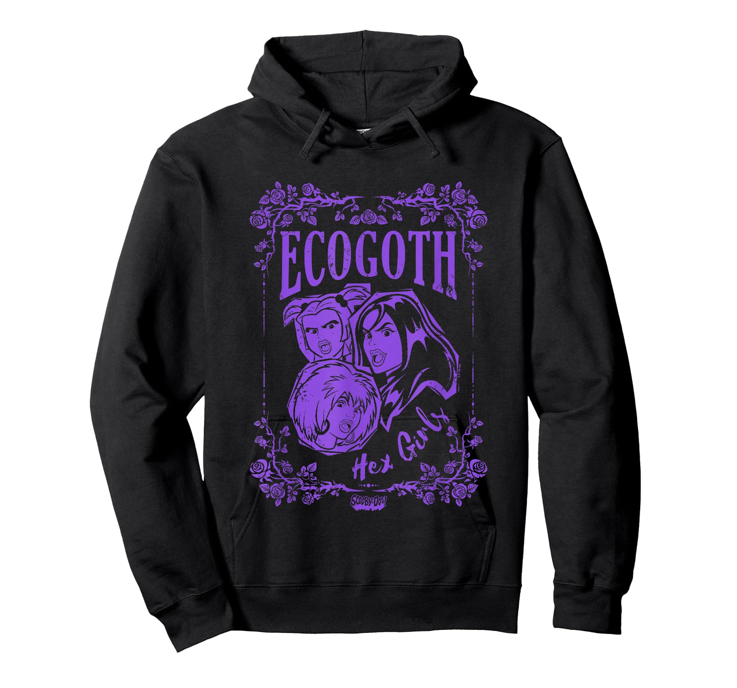 Scooby-Doo Hex Girls Ecogoth Distressed Floral Chest Logo T-Shirt