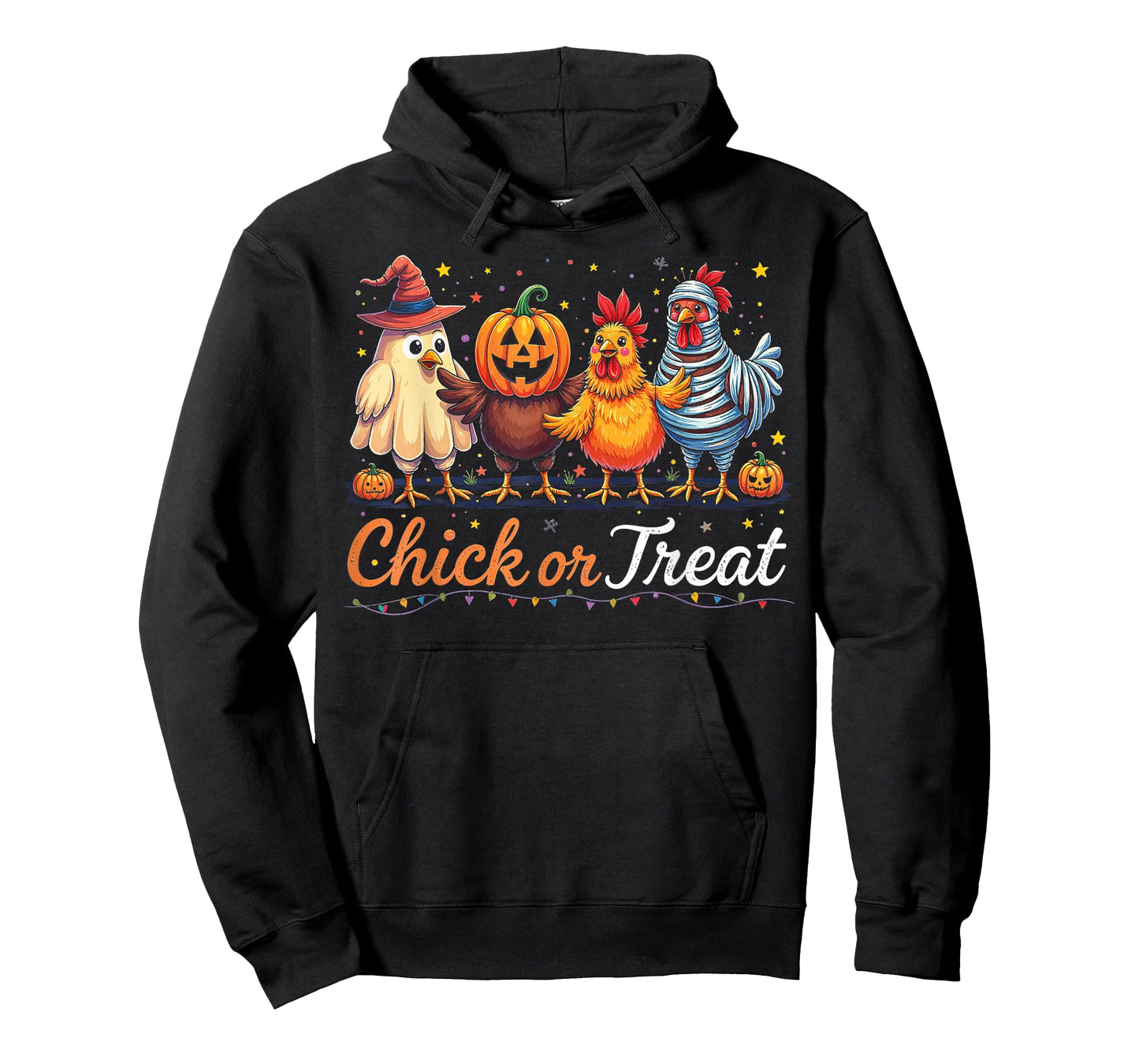 Funny Chick or Treat Halloween Witch Spooky Chicken Costume T-Shirt