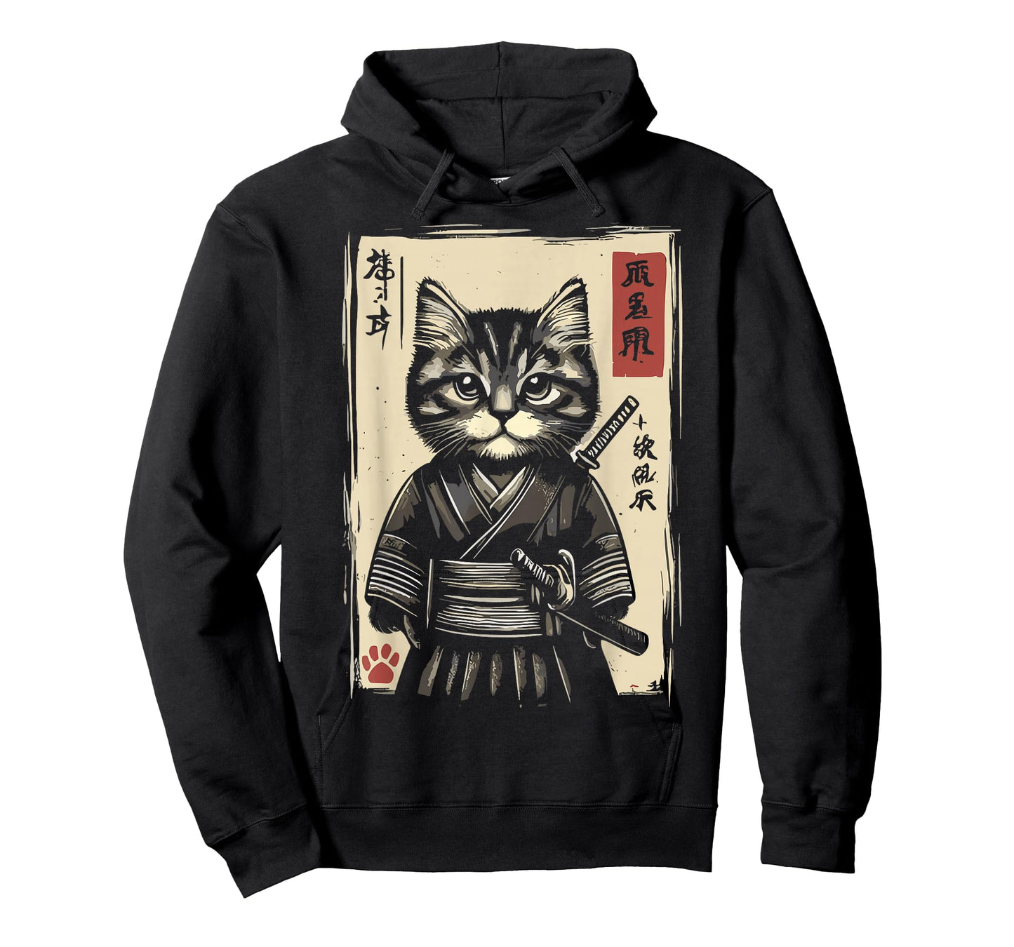 Samurai Cat Japanese Art Vintage Kawaii Cat T-Shirt