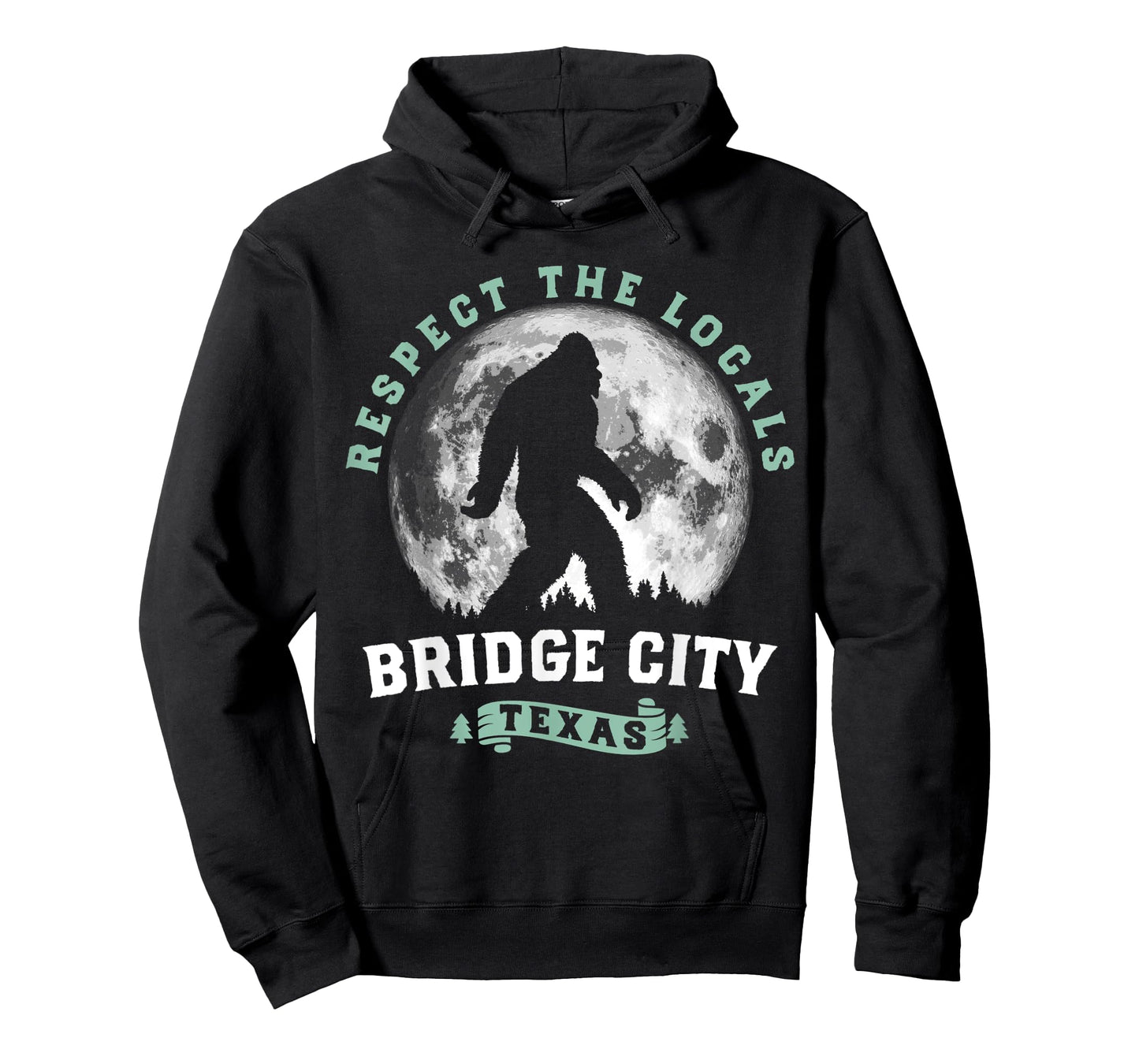 Bridge City Texas Bigfoot Night Walk Retro Moon T-Shirt