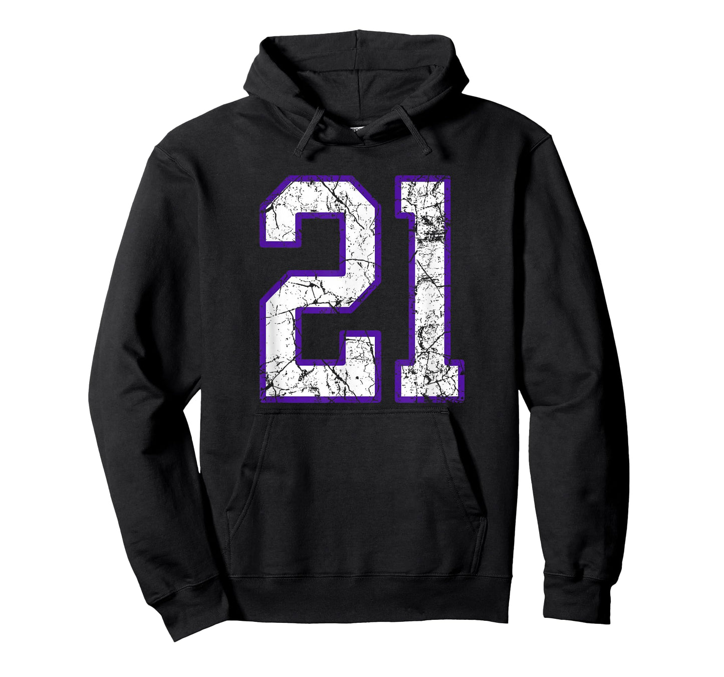 White and Purple Number 21 Jersey Player Uniform #21 T-Shirt