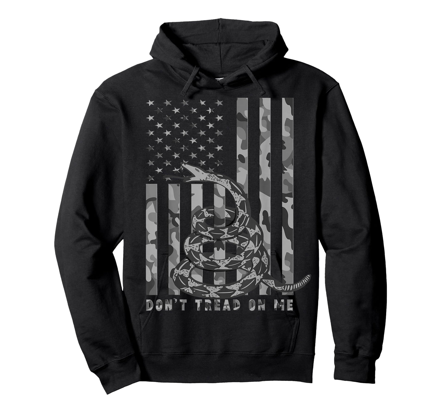 Don't Tread on Me White Camo American Flag Snake T-Shirt