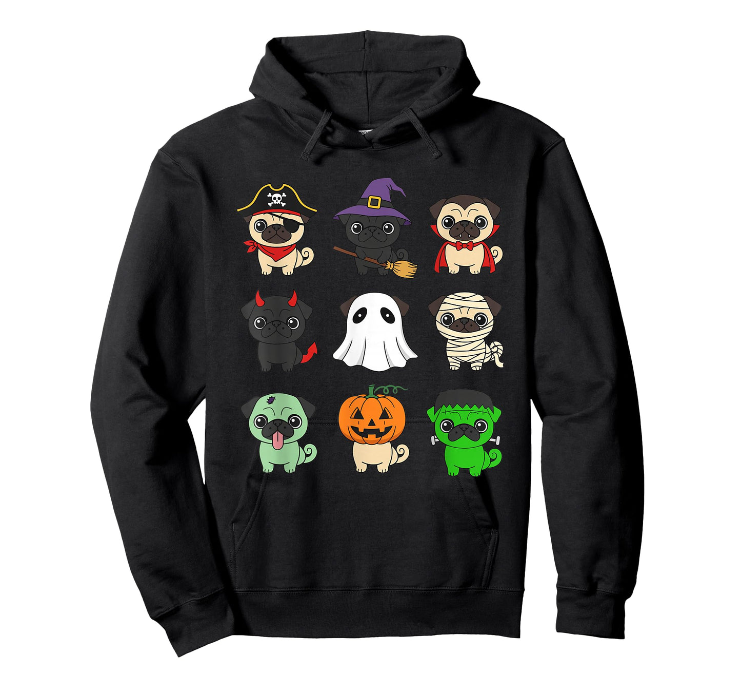Pug Costumes Trick Or Treat Outfit Funny Pug Puppy Halloween T-Shirt
