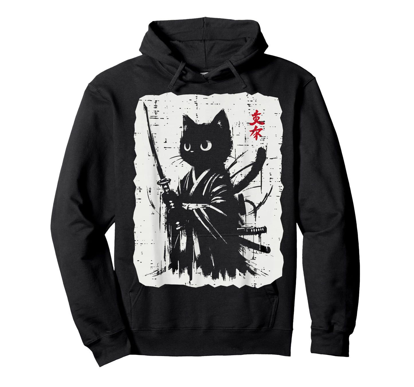 Black Cat Samurai Japanese Katana Kimono Art Women Girls Kid T-Shirt