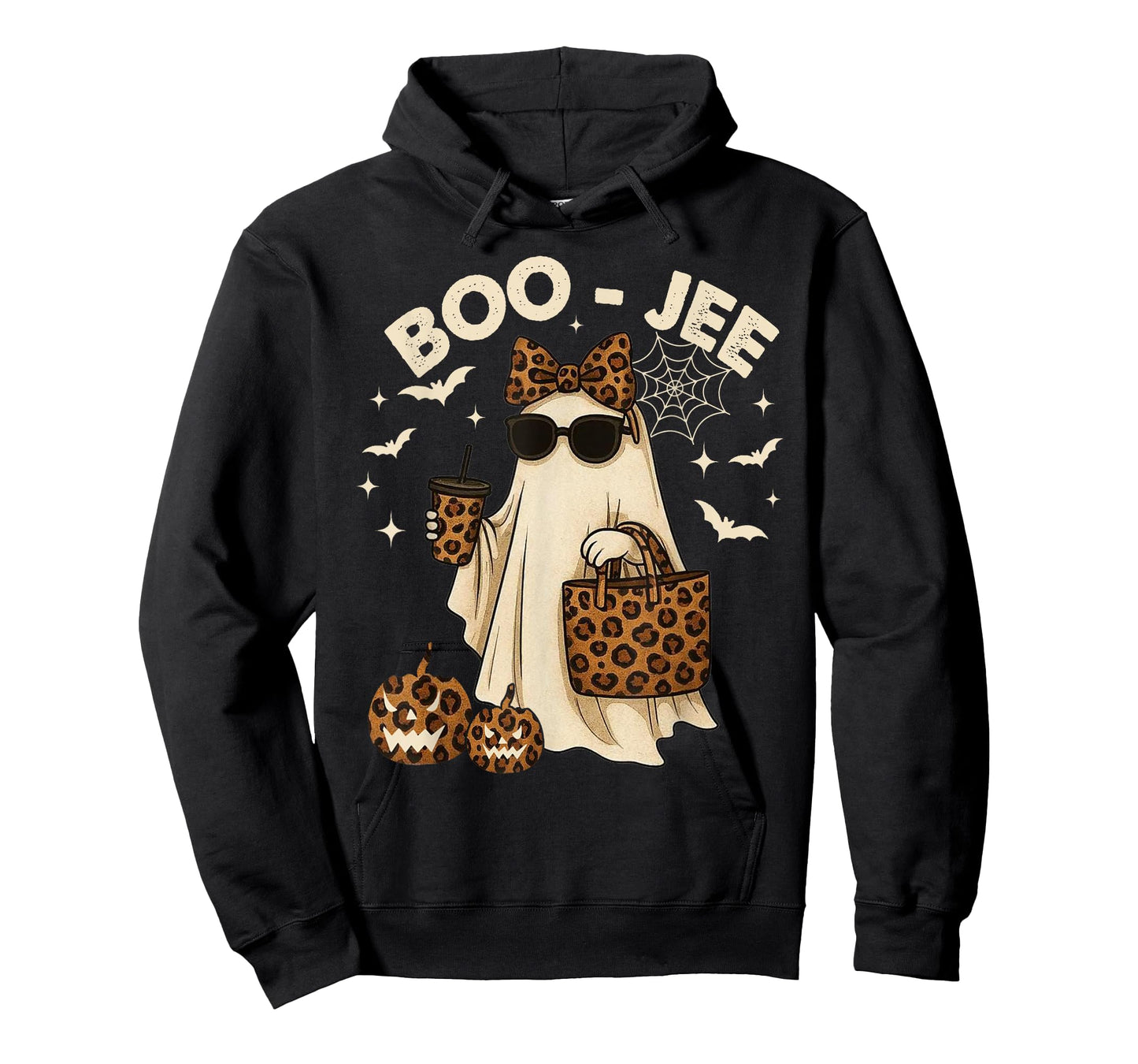 Coquette Leopard Ghost Coffee Boo JEE Halloween Boujee Ghost T-Shirt