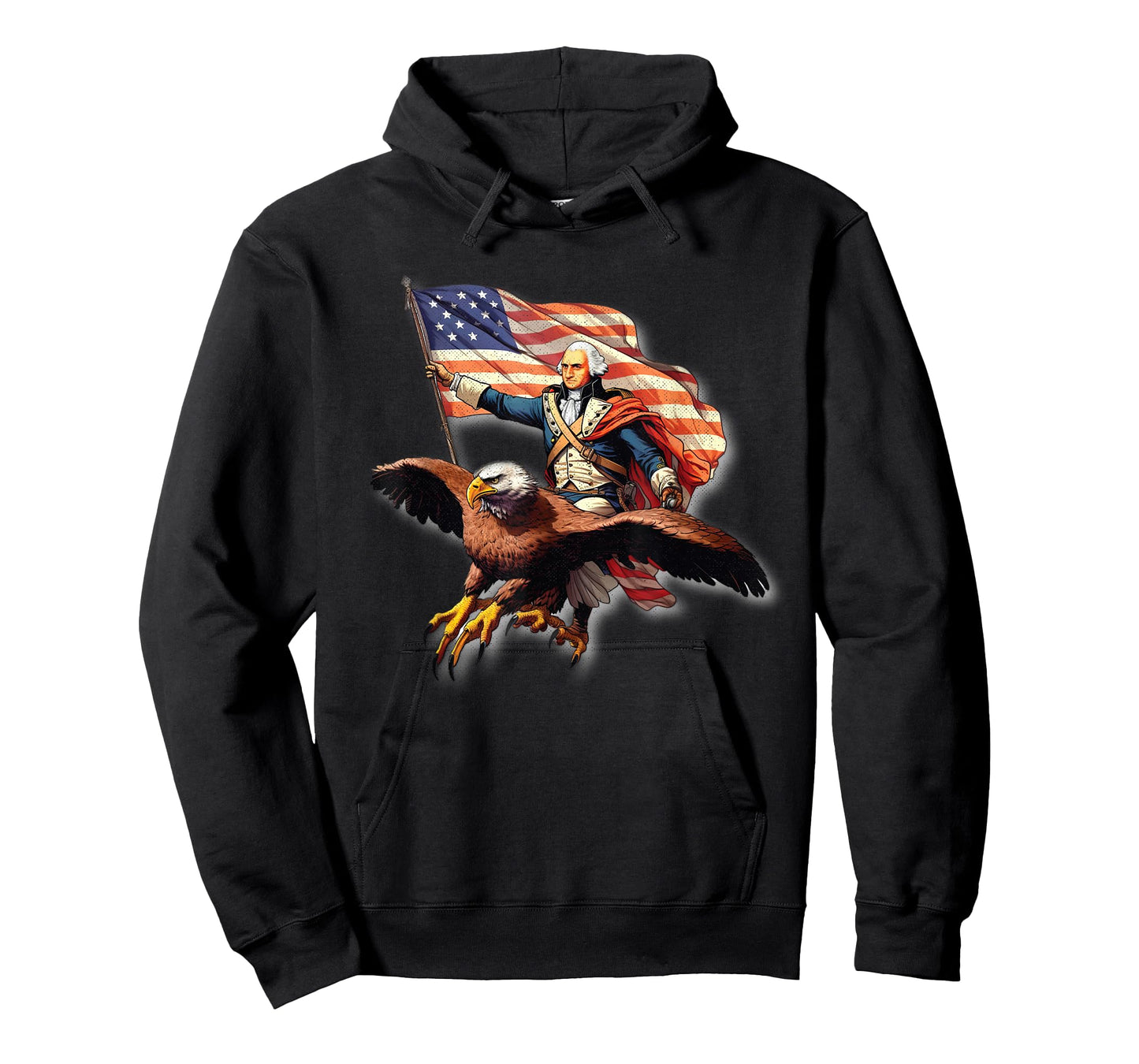 George Washington Riding A Bald Eagle Patriotic Woman Man T-Shirt