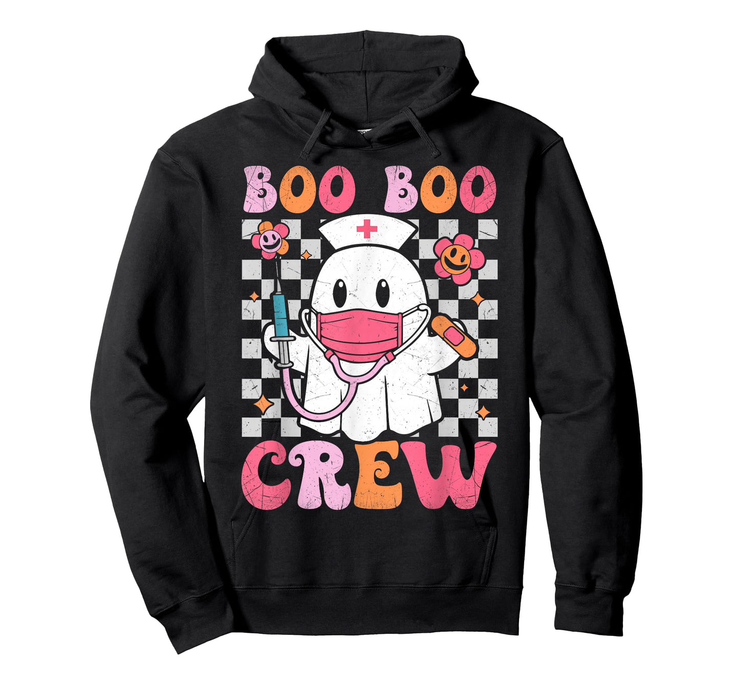 Boo Boo Crew Halloween Ghost Nurse Cute Boo Nursing Groovy T-Shirt