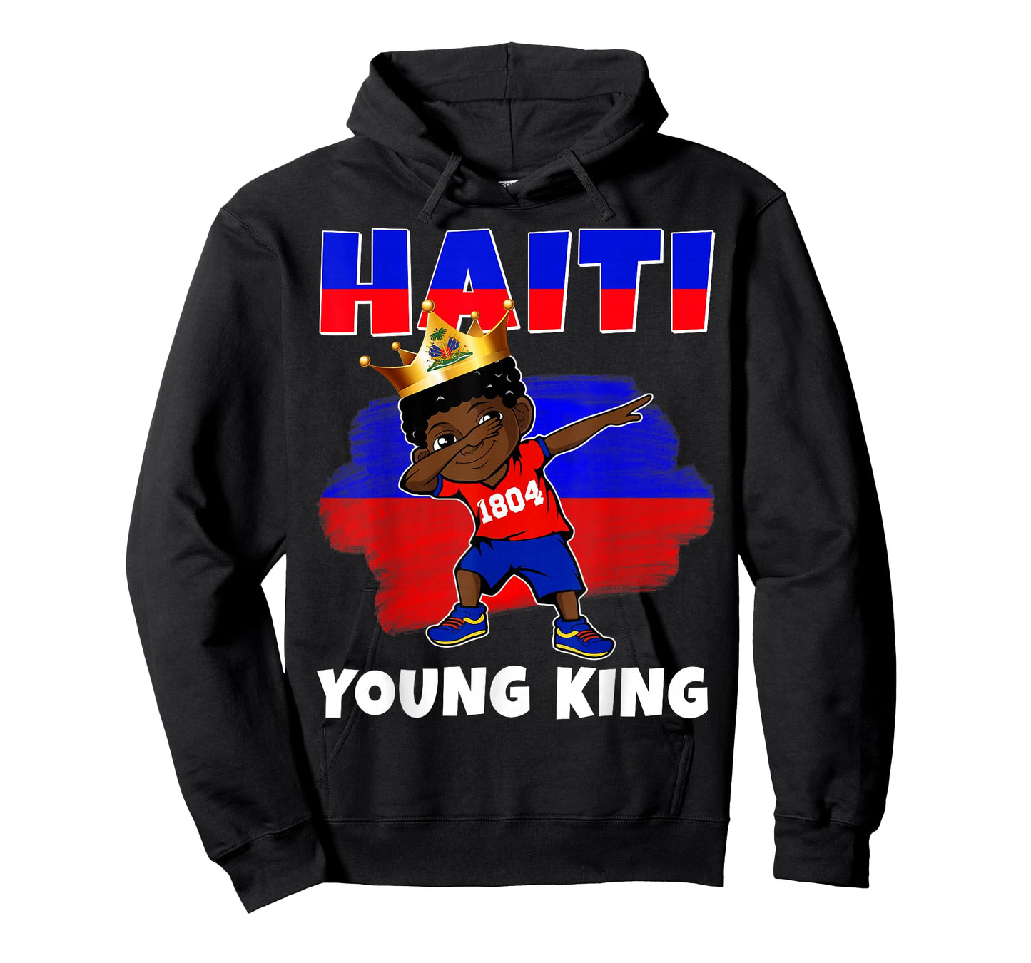 Haiti Young King Haiti Flag Melanin for Black Boys Kids T-Shirt