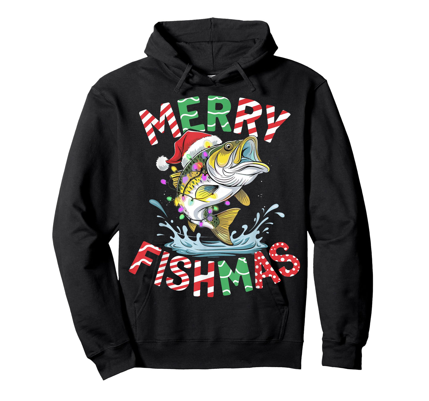 Merry Fishmas Santa Fishing Funny Fisherman Christmas T-Shirt