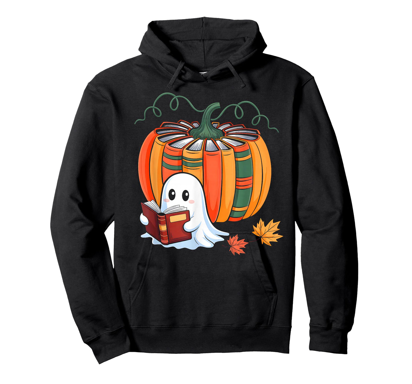Fall Book Pumpkin Ghost Reading Books Halloween Teacher T-Shirt