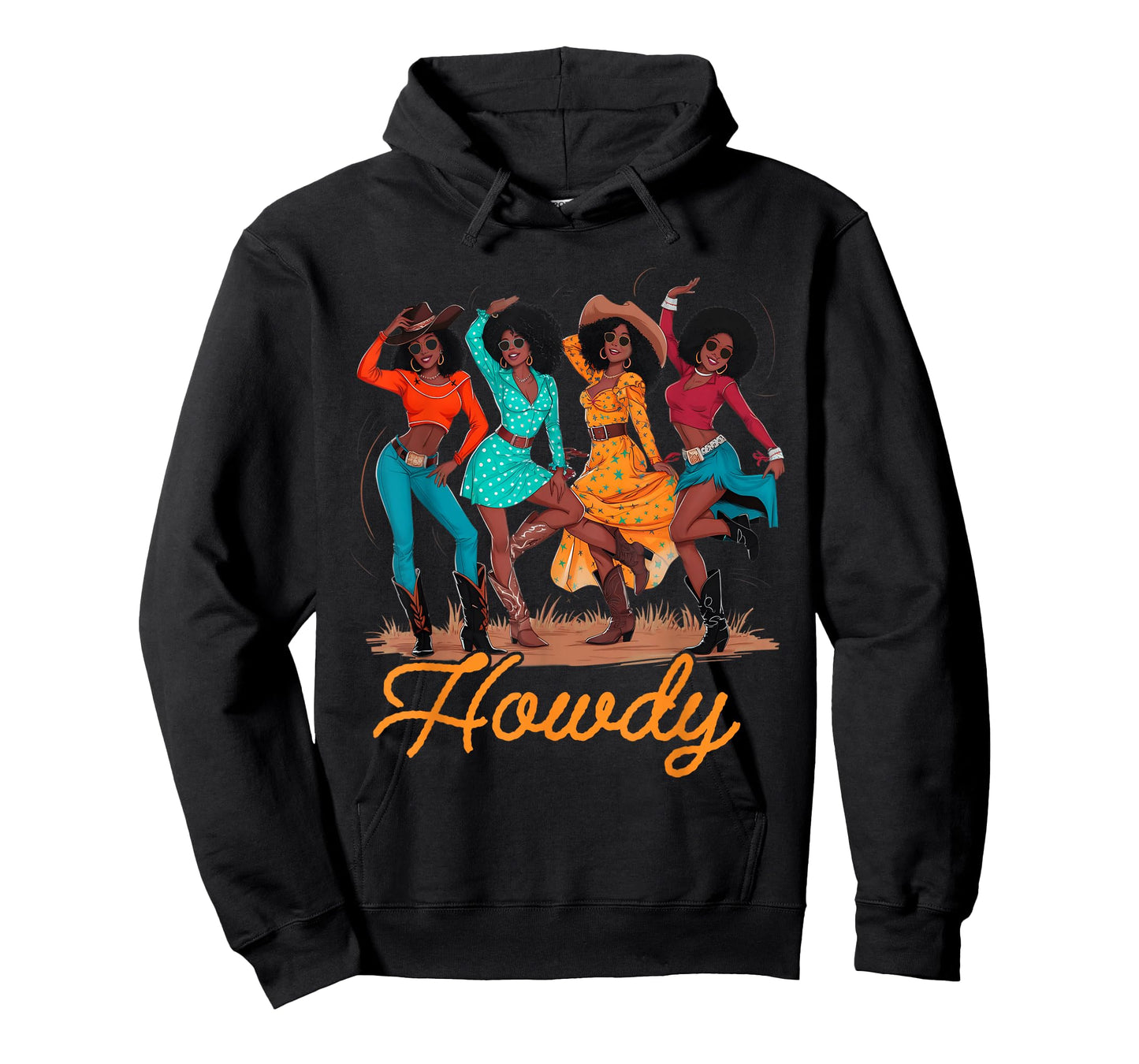 Black Cowgirls Line Dance Western Rodeo Country Music Texas T-Shirt