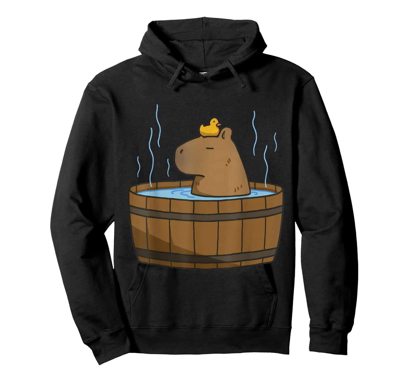 Cute Capybara On Bathtub With Duck On The Head Kawaii Amine T-Shirt
