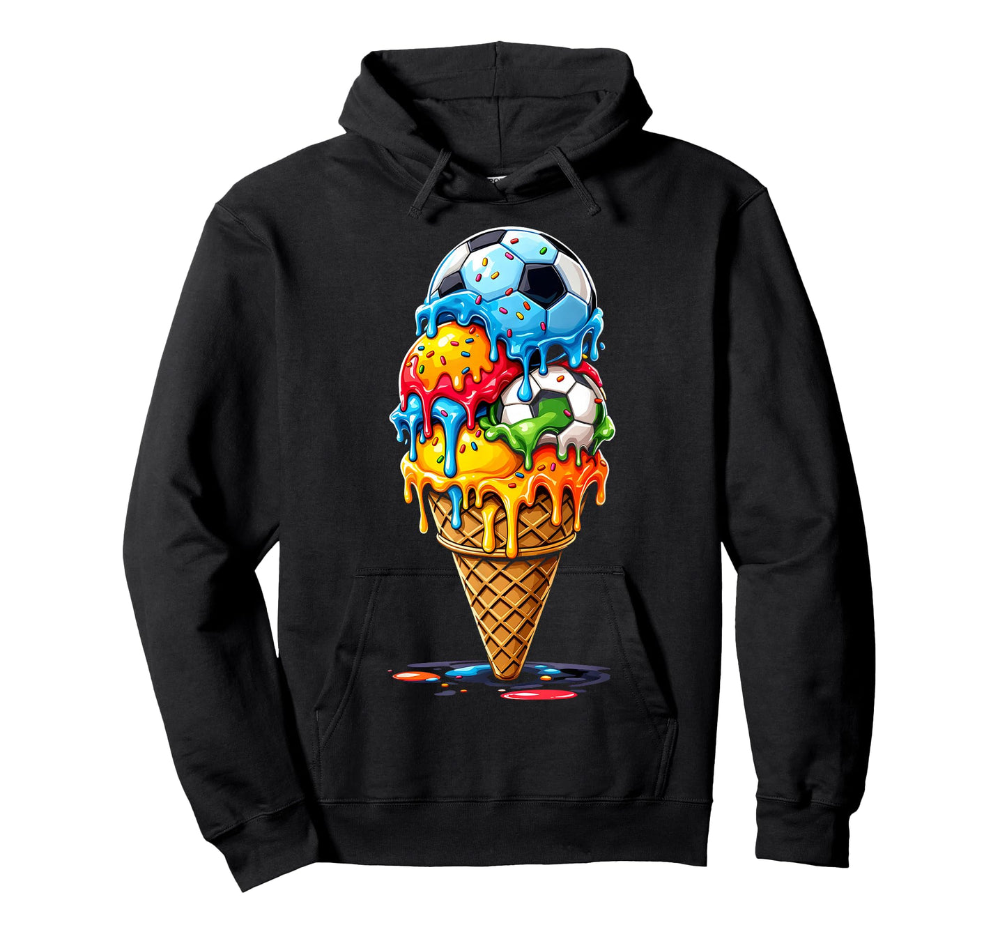 Soccer Drip Boys Girls Ice Cream Drip With Sprinkles Summer T-Shirt