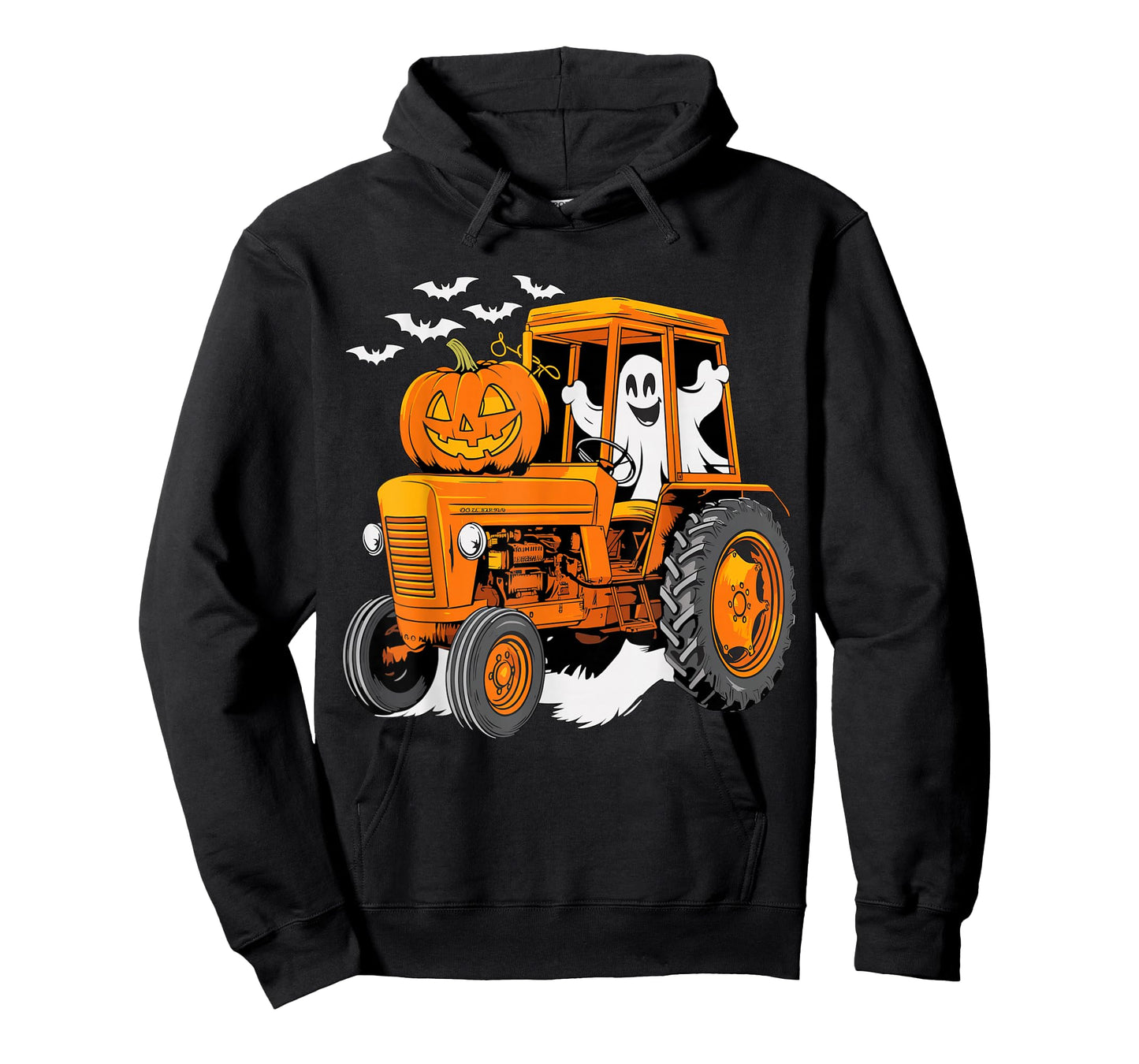 Farmer Tractor Ghost and Pumpkin Halloween Costume T-Shirt