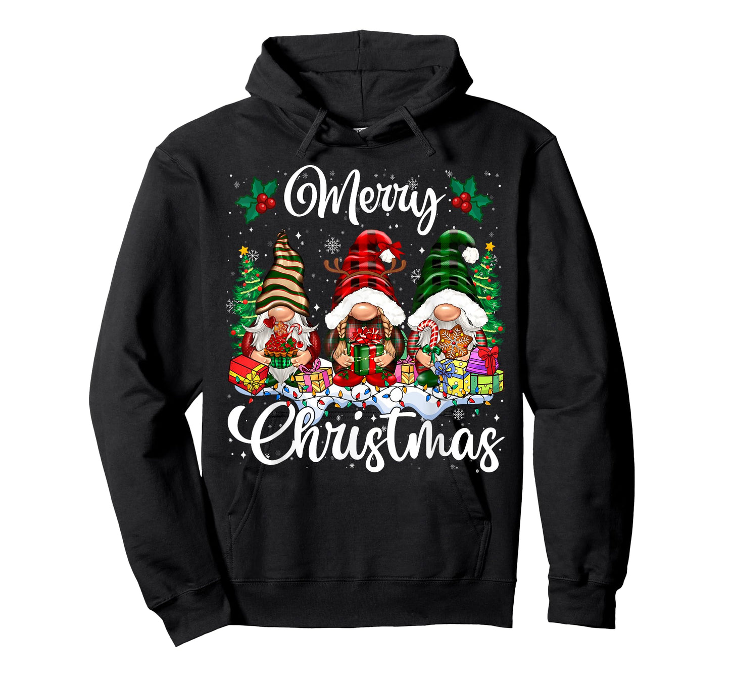 Cute Gnomes Merry Christmas Light Family Gnome Xmas Matching T-Shirt